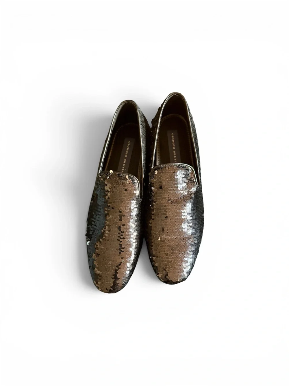 Giorgio Brutini Black Sequined Slip-On Loafers